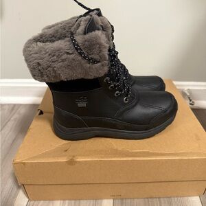 UGG Black Boots with Gray Fur